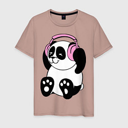 Мужская футболка Panda in headphones панда в наушниках