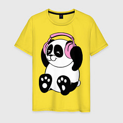 Мужская футболка Panda in headphones панда в наушниках