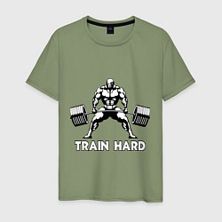 Мужская футболка Train hard тренируйся усердно