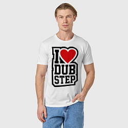 Футболка хлопковая мужская I love DubStep, цвет: белый — фото 2