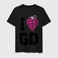 Футболка хлопковая мужская I love GD, цвет: черный