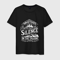 Футболка хлопковая мужская Silence do the talking, цвет: черный