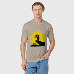 Футболка хлопковая мужская Homer & Bart, цвет: миндальный — фото 2