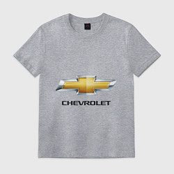 Футболка хлопковая мужская Chevrolet логотип, цвет: меланж