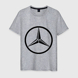 Футболка хлопковая мужская Mercedes-Benz logo, цвет: меланж