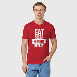 Футболка хлопковая мужская Eat Sleep Fortnite Repeat, цвет: красный — фото 2