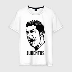 Футболка хлопковая мужская Juve Ronaldo, цвет: белый