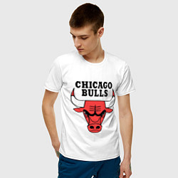 Футболка хлопковая мужская Chicago Bulls, цвет: белый — фото 2