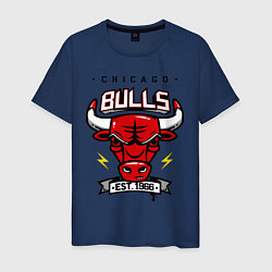 Футболка хлопковая мужская Chicago Bulls est. 1966, цвет: тёмно-синий