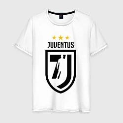 Футболка хлопковая мужская Juventus 7J, цвет: белый