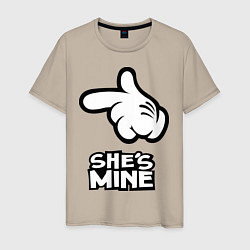 Футболка хлопковая мужская She's mine hand, цвет: миндальный