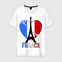 Футболка хлопковая мужская France Love, цвет: белый