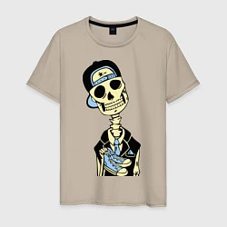 Мужская футболка Скелет в кепке