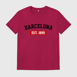 Футболка хлопковая мужская FC Barcelona Est. 1899, цвет: маджента