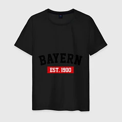 Футболка хлопковая мужская FC Bayern Est. 1900, цвет: черный