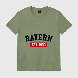 Футболка хлопковая мужская FC Bayern Est. 1900, цвет: авокадо