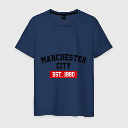 Футболка хлопковая мужская FC Manchester City Est. 1880, цвет: тёмно-синий
