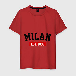 Футболка хлопковая мужская FC Milan Est. 1899, цвет: красный