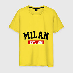 Футболка хлопковая мужская FC Milan Est. 1899, цвет: желтый