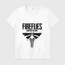 Футболка хлопковая мужская Fireflies: Look for the Light, цвет: белый