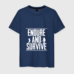 Футболка хлопковая мужская Endure & Survive, цвет: тёмно-синий