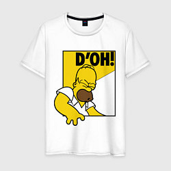 Футболка хлопковая мужская Homer D'OH!, цвет: белый