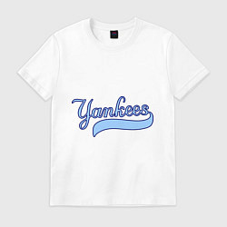 Футболка хлопковая мужская Yankees, цвет: белый