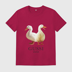 Футболка хлопковая мужская GUSSI Ga-Ga, цвет: маджента