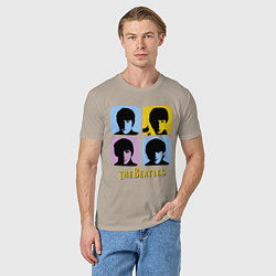 Футболка хлопковая мужская The Beatles: pop-art, цвет: миндальный — фото 2