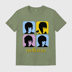 Футболка хлопковая мужская The Beatles: pop-art, цвет: авокадо