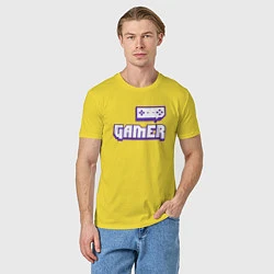 Футболка хлопковая мужская Twitch Gamer, цвет: желтый — фото 2