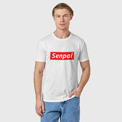 Футболка хлопковая мужская Senpai Supreme, цвет: белый — фото 2