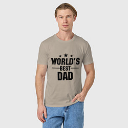 Футболка хлопковая мужская Worlds best DADDY, цвет: миндальный — фото 2