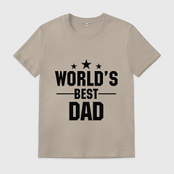 Футболка хлопковая мужская Worlds best DADDY, цвет: миндальный