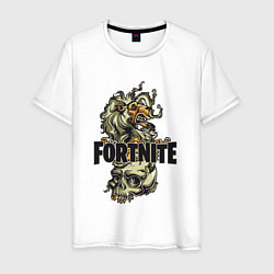 Футболка хлопковая мужская Fortnite Skull, цвет: белый