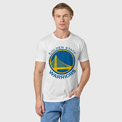 Футболка хлопковая мужская Golden state Warriors, цвет: белый — фото 2