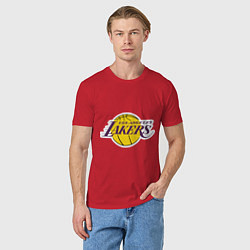 Футболка хлопковая мужская LA Lakers, цвет: красный — фото 2