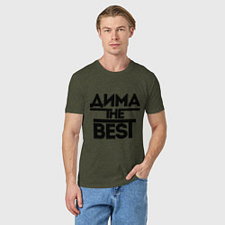 Футболка хлопковая мужская Дима the best, цвет: меланж-хаки — фото 2