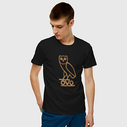 Футболка хлопковая мужская OVO Owl, цвет: черный — фото 2