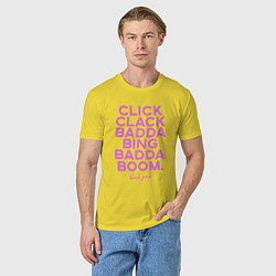 Футболка хлопковая мужская Click Clack Black Pink, цвет: желтый — фото 2