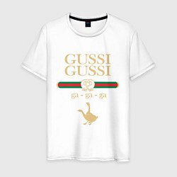 Футболка хлопковая мужская GUSSI GUSSI Fashion, цвет: белый
