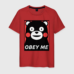 Футболка хлопковая мужская Kumamon: Obey Me, цвет: красный