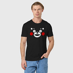 Футболка хлопковая мужская Kumamon Face, цвет: черный — фото 2