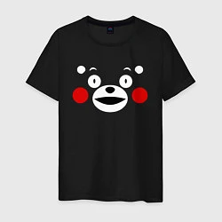 Футболка хлопковая мужская Kumamon Face, цвет: черный