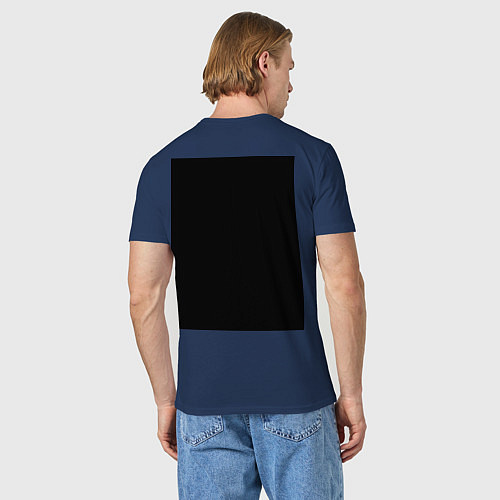 Мужская футболка FAKE LOVE / Тёмно-синий – фото 4