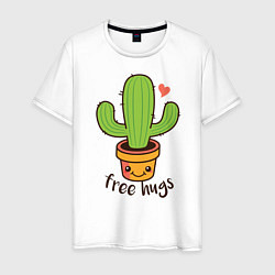 Мужская футболка Cactus: free hugs