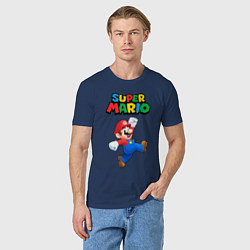 Футболка хлопковая мужская Super Mario, цвет: тёмно-синий — фото 2