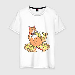 Мужская футболка Пицца-котик