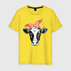 Мужская футболка Корова в бандане
