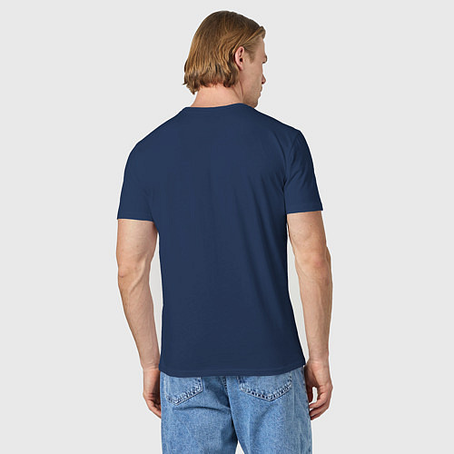 Мужская футболка Зайка с цветочками / Тёмно-синий – фото 4
